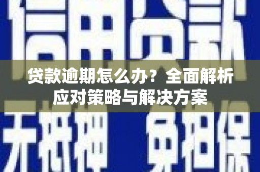 丰台贷款逾期怎么办？全面解析应对策略与解决方案