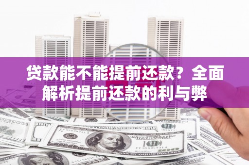 丰台贷款能不能提前还款？全面解析提前还款的利与弊