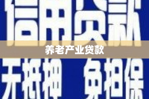丰台养老产业贷款